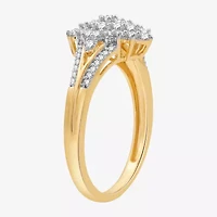 Womens 1/2 CT. T.W. Lab Grown White Diamond 14K Gold Over Silver Sterling Marquise Cluster Cocktail Ring