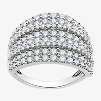 Womens 2 CT. T.W. Lab Grown White Diamond Sterling Silver Band