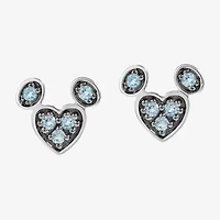 Disney Jewels Collection Gemstone Sterling Silver 10mm Mickey Mouse Stud Earrings