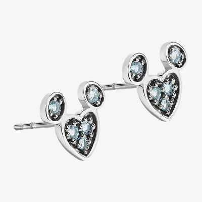 Disney Jewels Collection Gemstone Sterling Silver 10mm Mickey Mouse Stud Earrings
