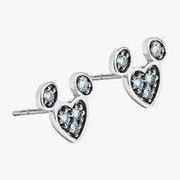 Disney Jewels Collection Gemstone Sterling Silver 10mm Mickey Mouse Stud Earrings