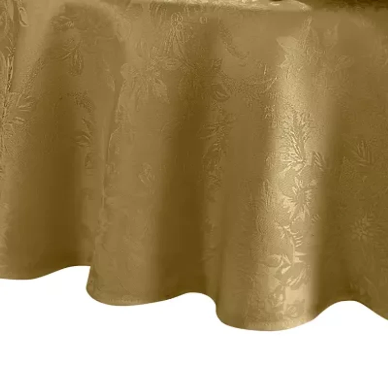 Elrene Home Fashions Poinsettia Elegance Round/Oval Tablecloth