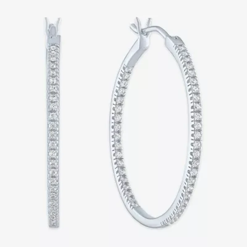 Diamond Addiction (G-H / Si2-I1) 1/2 CT. T.W. Lab Grown White 10K Gold 29.8mm Hoop Earrings