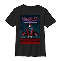 Disney Collection Little & Big Kid Boys Crew Neck Short Sleeve Regular Fit Marvel Spiderman Graphic T-Shirt