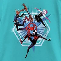 Disney Collection Little & Big Kid Girls Crew Neck Short Sleeve Regular Fit Marvel Spiderman Graphic T-Shirt