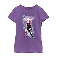 Disney Collection Little & Big Kid Girls Crew Neck Short Sleeve Regular Fit Marvel Spiderman Graphic T-Shirt