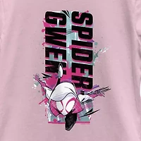 Disney Collection Little & Big Kid Girls Crew Neck Short Sleeve Regular Fit Marvel Spiderman Graphic T-Shirt