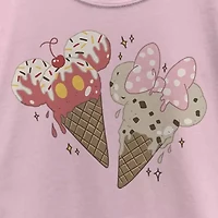 Disney Collection Little & Big Kid Girls Crew Neck Short Sleeve Regular Fit Mickey and Friends Graphic T-Shirt