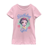 Disney Collection Little & Big Kid Girls Crew Neck Short Sleeve Regular Fit Snow White Graphic T-Shirt