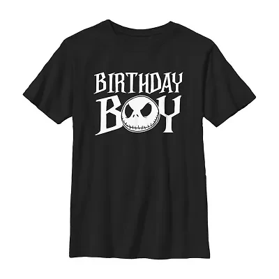 Disney Collection Little & Big Kid Boys Crew Neck Short Sleeve Regular Fit Nightmare Before Christmas Graphic T-Shirt