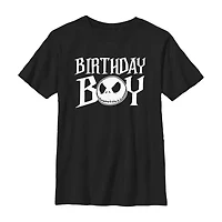 Disney Collection Little & Big Kid Boys Crew Neck Short Sleeve Regular Fit Nightmare Before Christmas Graphic T-Shirt