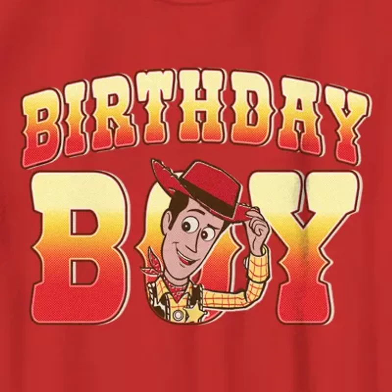 Disney Collection Little & Big Kid Boys Crew Neck Short Sleeve Regular Fit Toy Story Woody Graphic T-Shirt