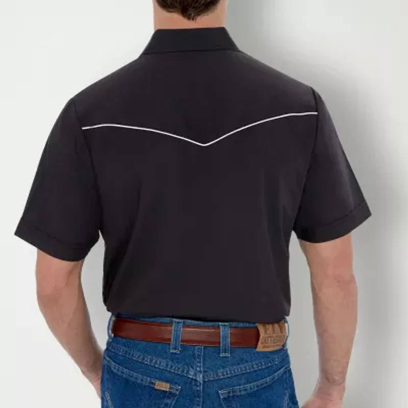Ely Cattleman Western Mens Short Sleeve Classic Fit Button-Down Shirt