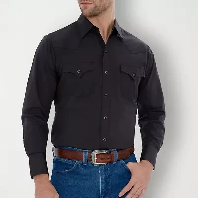 Ely Cattleman Snap Front Mens Long Sleeve Classic Fit Big and Tall Button-Down Shirt
