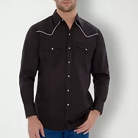 Ely Cattleman Mens Long Sleeve Classic Fit Stretch Fabric Big and Tall Button-Down Shirt
