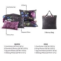 Bebejan Elegant Blossoms 5-pc. Midweight Reversible Comforter Set