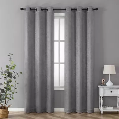 Regal Home Vista Embossed Grommet Top Energy Saving Blackout Set of 2 Curtain Panel