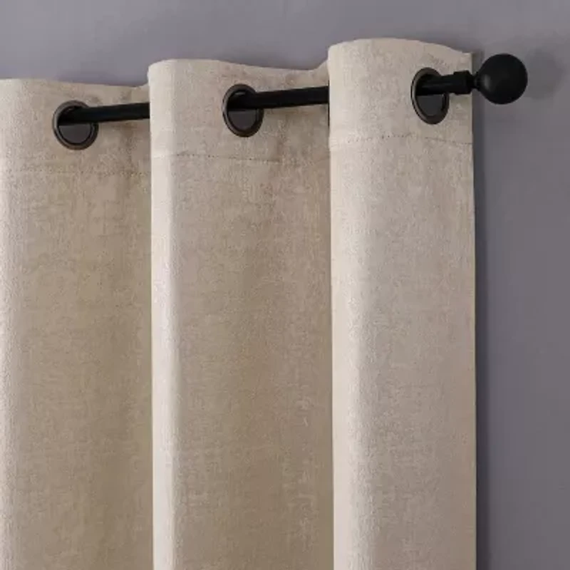 Regal Home Vista Embossed Grommet Top Energy Saving Blackout Set of 2 Curtain Panel