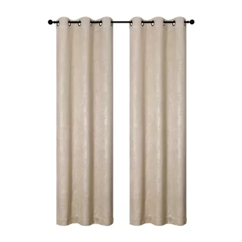 Regal Home Vista Embossed Grommet Top Energy Saving Blackout Set of 2 Curtain Panel