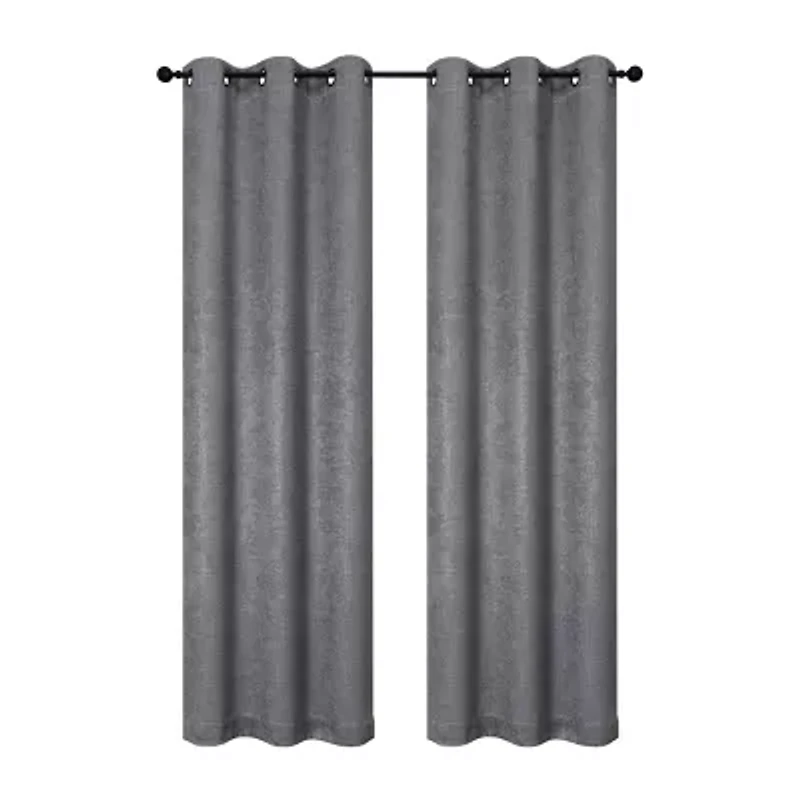 Regal Home Vista Embossed Grommet Top Energy Saving Blackout Set of 2 Curtain Panel
