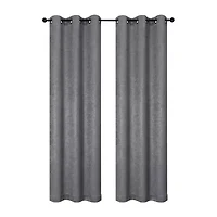 Regal Home Vista Embossed Grommet Top Energy Saving Blackout Set of 2 Curtain Panel