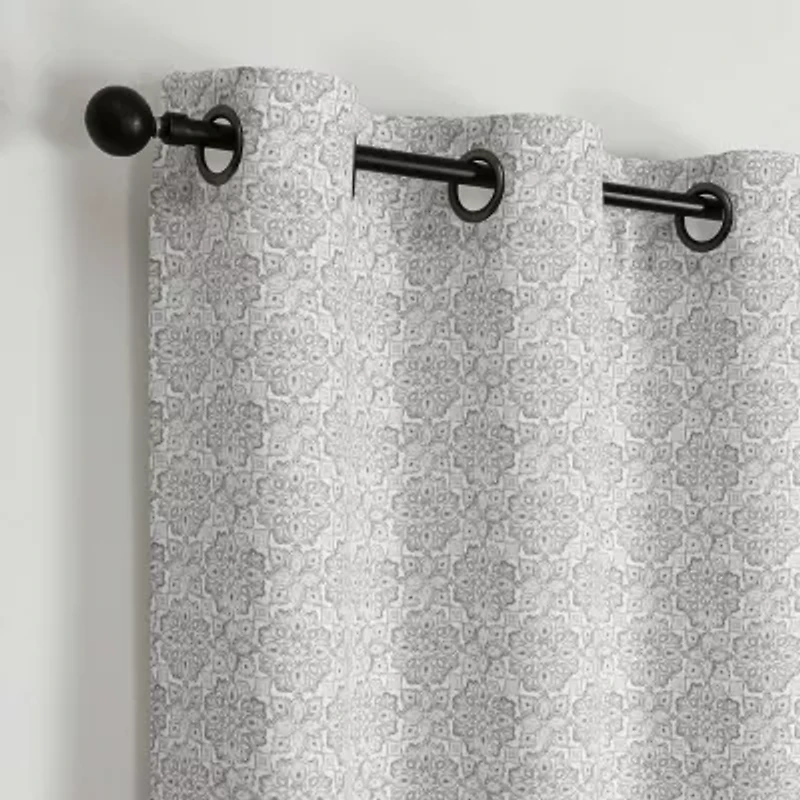 Regal Home Brodie Printed Grommet Top Energy Saving Blackout Set of 2 Curtain Panel
