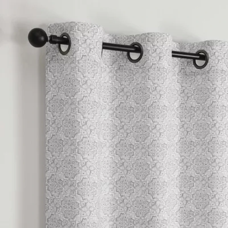 Regal Home Brodie Printed Grommet Top Energy Saving Blackout Set of 2 Curtain Panel