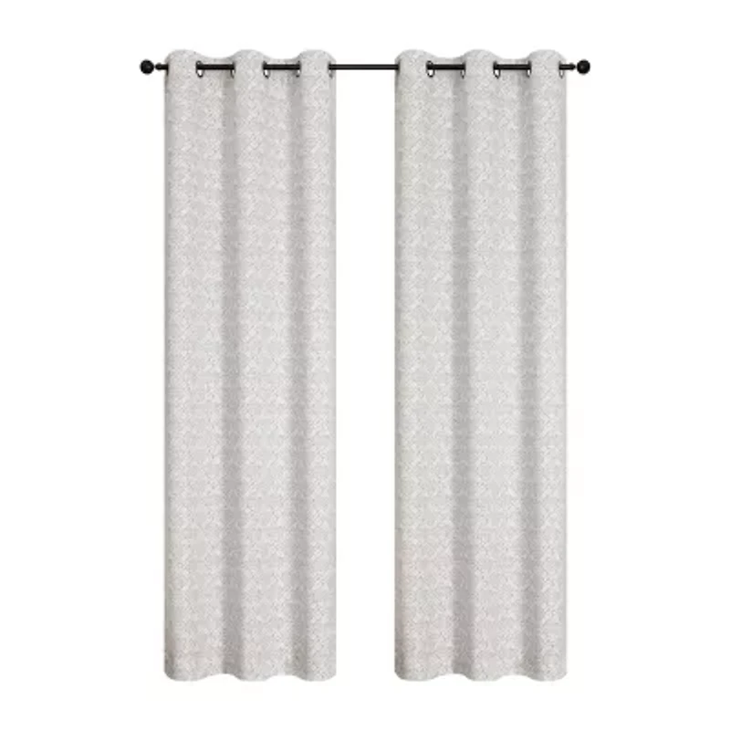 Regal Home Brodie Printed Grommet Top Energy Saving Blackout Set of 2 Curtain Panel