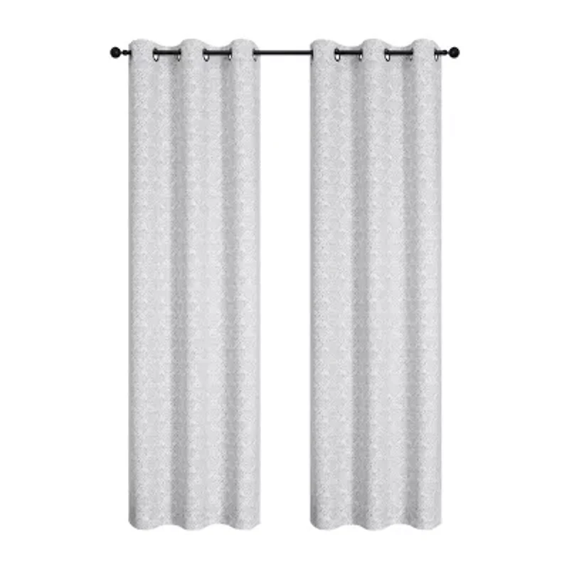 Regal Home Brodie Printed Grommet Top Energy Saving Blackout Set of 2 Curtain Panel