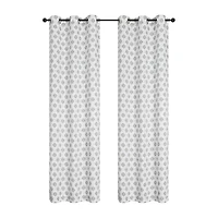 Regal Home Vance Printed Grommet Top Energy Saving Blackout Set of 2 Curtain Panel
