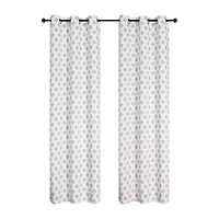 Regal Home Vance Printed Grommet Top Energy Saving Blackout Set of 2 Curtain Panel