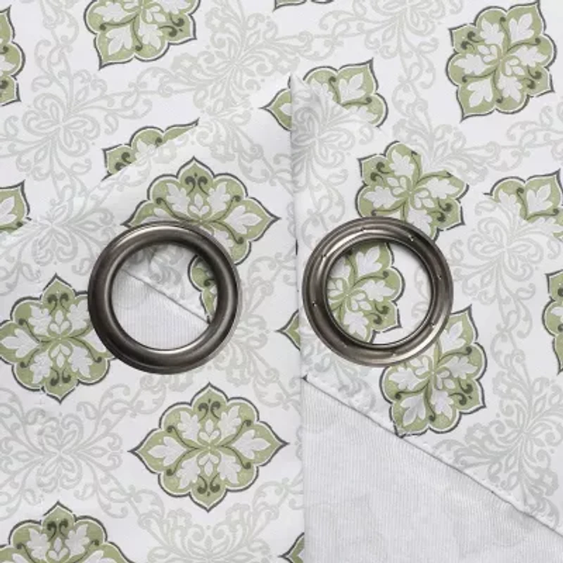 Regal Home Vance Printed Grommet Top Energy Saving Blackout Set of 2 Curtain Panel