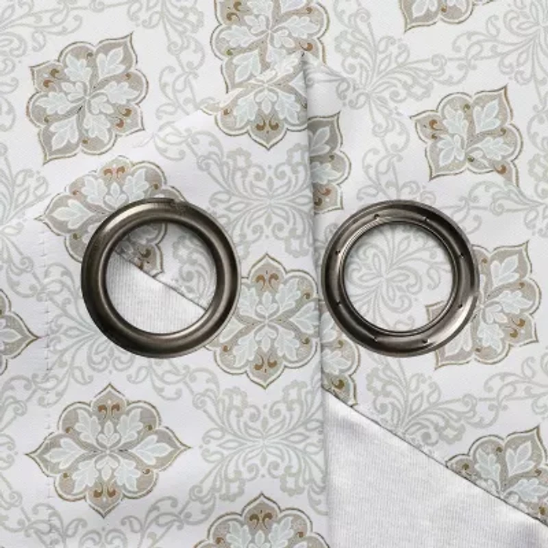 Regal Home Vance Printed Grommet Top Energy Saving Blackout Set of 2 Curtain Panel