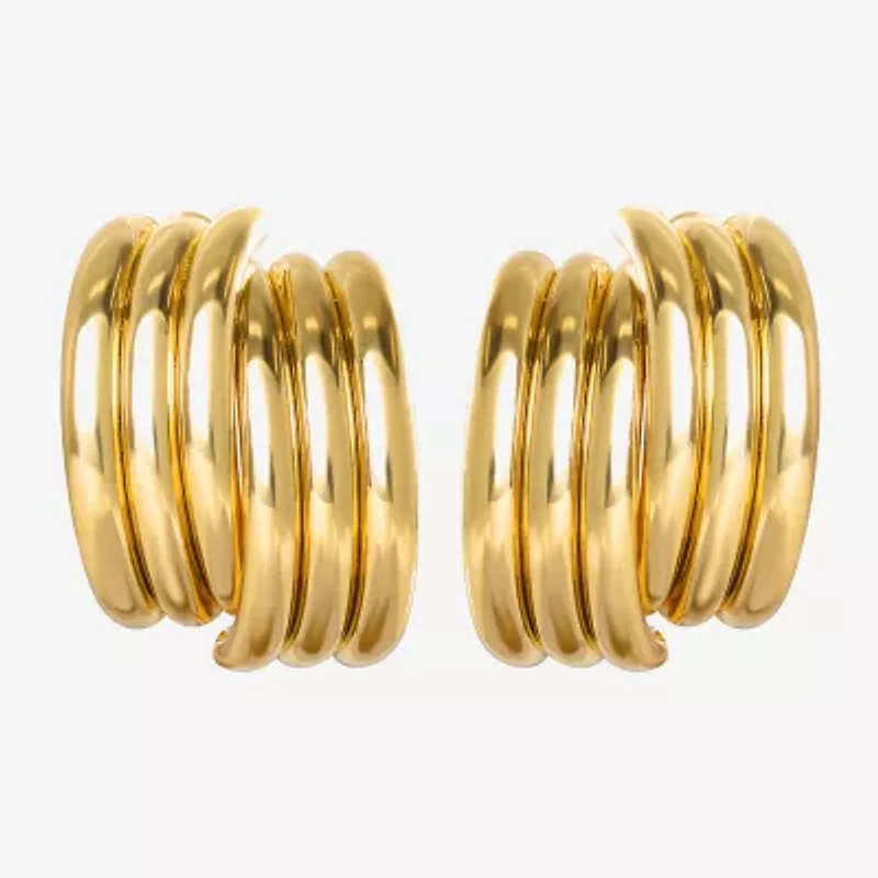 JS Jessica Simpson Gold Tone Womens 27mm Hoop Earrings