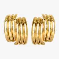 JS Jessica Simpson Gold Tone Womens 27mm Hoop Earrings