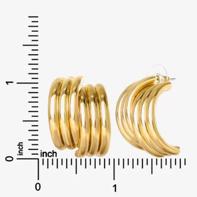 JS Jessica Simpson Gold Tone Womens 27mm Hoop Earrings