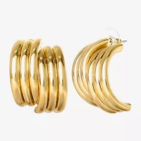 JS Jessica Simpson Gold Tone Womens 27mm Hoop Earrings