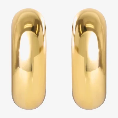 JS Jessica Simpson Gold Tone Tube Womens 26.8mm Hoop Earrings