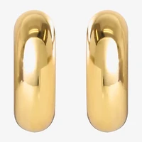 JS Jessica Simpson Gold Tone Tube Womens 26.8mm Hoop Earrings