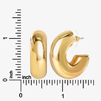JS Jessica Simpson Gold Tone Tube Womens 26.8mm Hoop Earrings