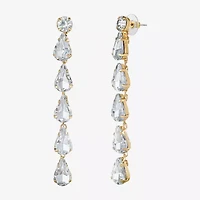 JS Jessica Simpson Gold Tone Linear Womens Glass Drop Earrings