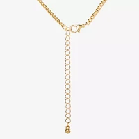 JS Jessica Simpson Gold Tone Womens Multi Color Glass Alloy Cross 23 Inch Pendant Necklace