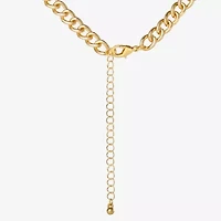JS Jessica Simpson Gold Tone Pave Womens Glass Alloy 18 Inch Pendant Necklace