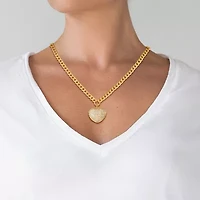 JS Jessica Simpson Gold Tone Pave Womens Glass Alloy 18 Inch Pendant Necklace