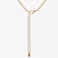 JS Jessica Simpson Gold Tone Frontal Womens Multi Color 16 Inch Statement Necklace