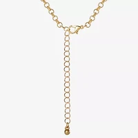 JS Jessica Simpson Gold Tone Charm Womens Multi Color Glass Alloy Heart 16 Inch Pendant Necklace