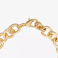 JS Jessica Simpson Gold Tone Leopard Print Womens Multi Color Glass Butterfly Heart Charm Bracelet