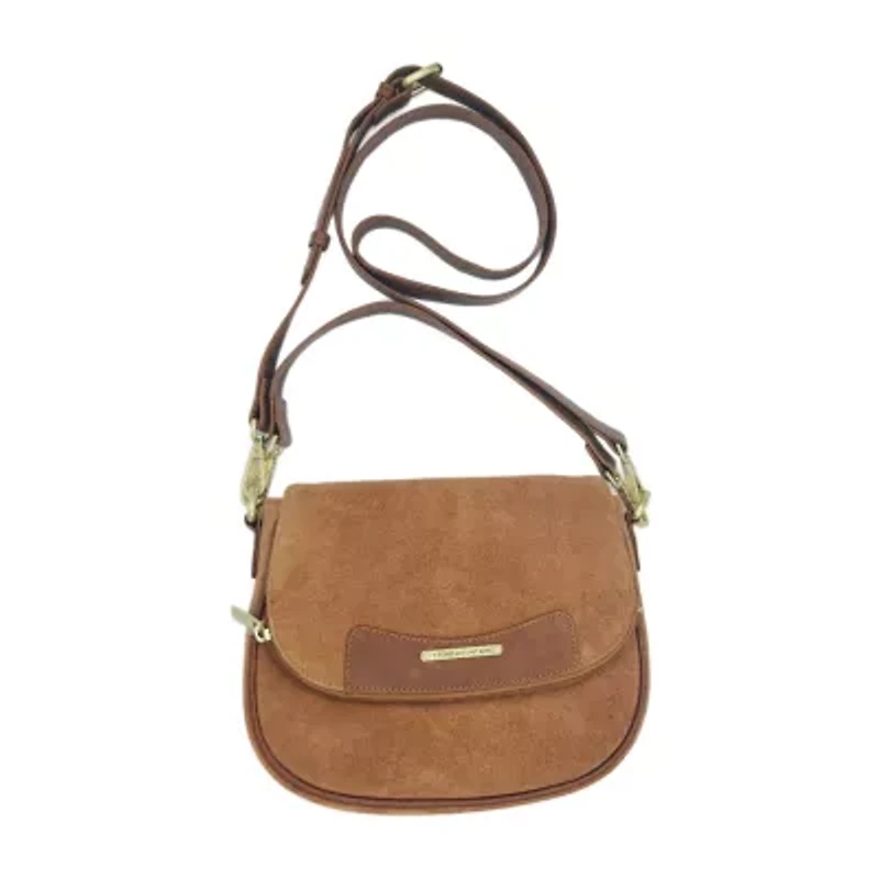 Stone Mountain Palamino Suede Mini Flap Crossbody Bag