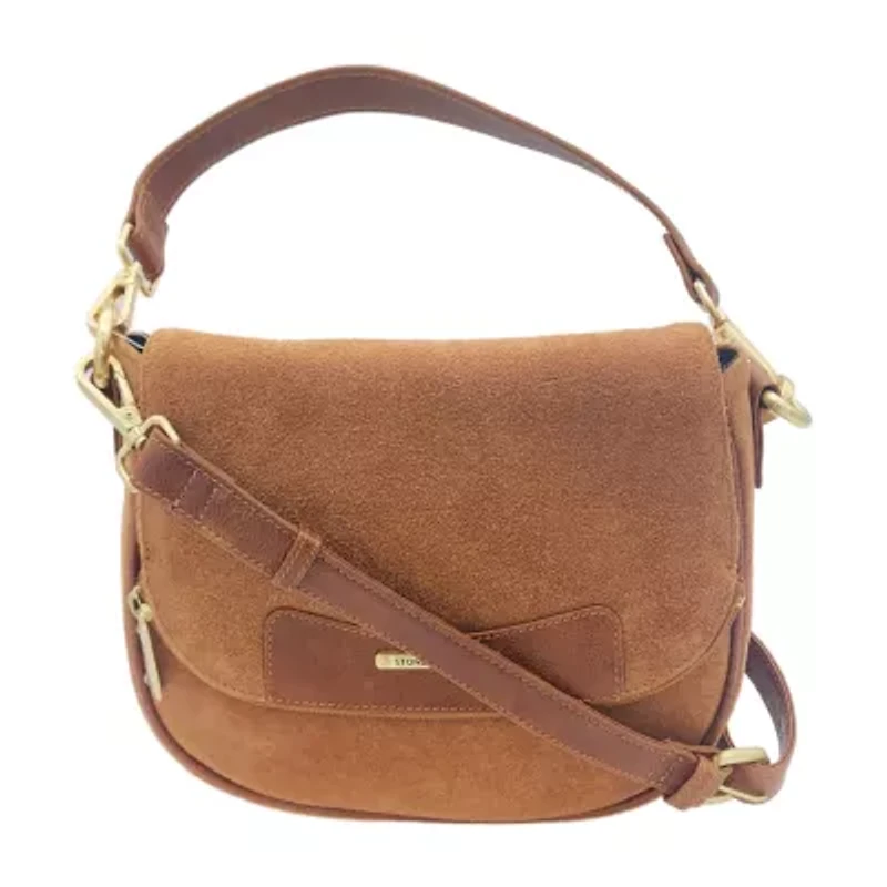 Stone Mountain Palamino Suede Mini Flap Crossbody Bag