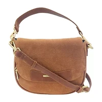 Stone Mountain Palamino Suede Mini Flap Crossbody Bag
